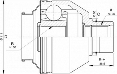 OPEN PARTS cvj573320 -  Шарнирный комплект, приводной вал